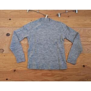 Vintage Gray Acrylic Blank Sweater Sz S? Crew Neck